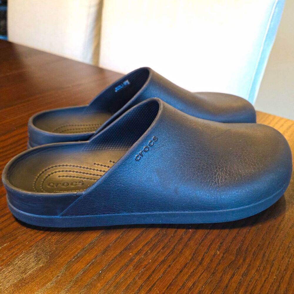 Crocs Dylan Clogs Mens 13 Black Slip On Mules Comfort Minimalist Waterproof